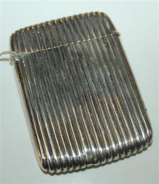 Victorian silver fluted card case